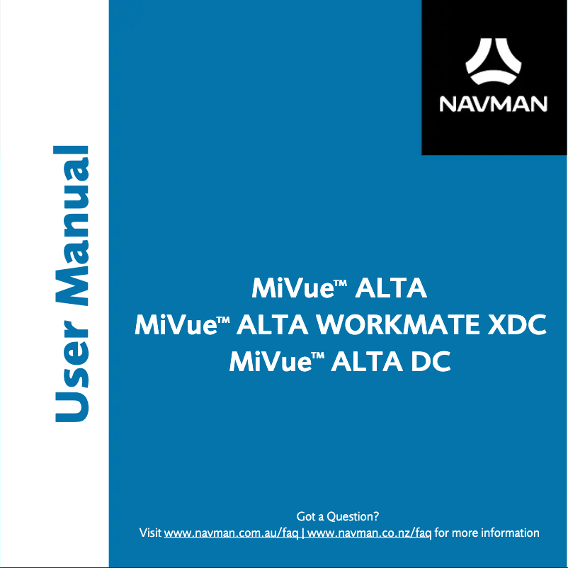 Page 1 of the manual User Manual Navman MiVue ALTA