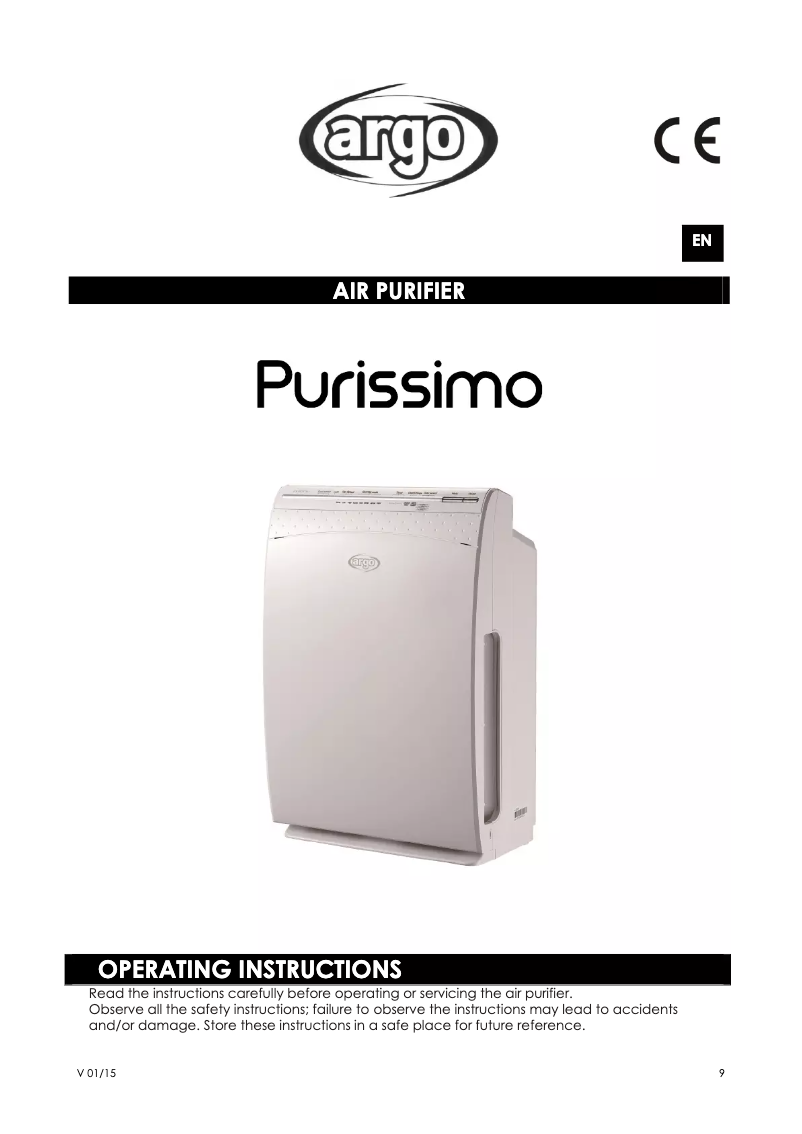 Page 1 of the manual User Manual Argoclima Purissimo