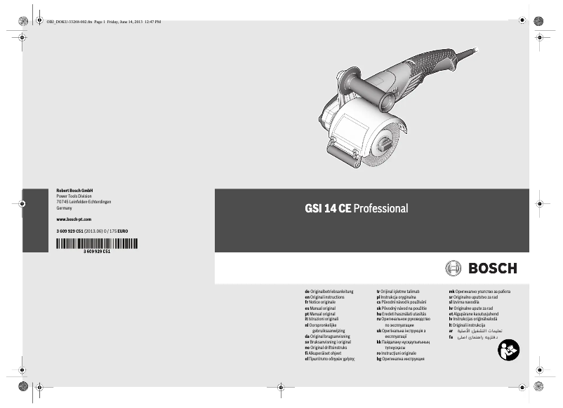 Page 1 of the manual User Manual Bosch GSI 14 CE