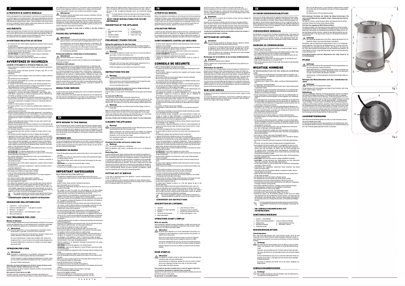 Page 1 of the manual User Manual Ariete 2872
