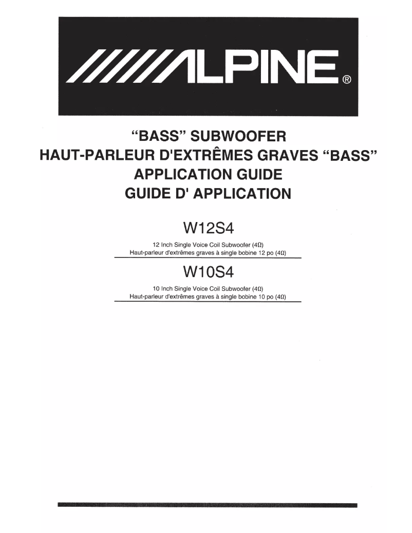 First page image of the manual for W12S4