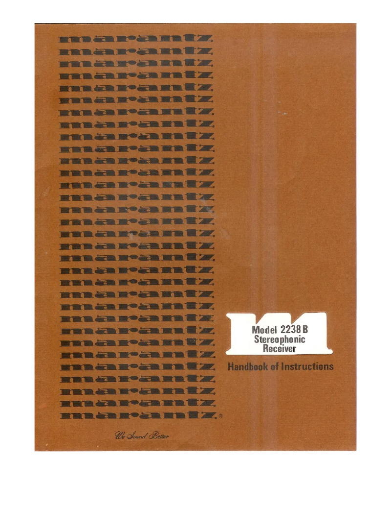 Page 1 of the manual User Manual Marantz Model 2238-B