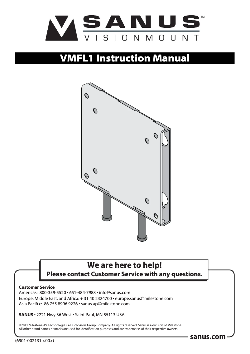 Page 1 of the manual User Manual Sanus VMFL1