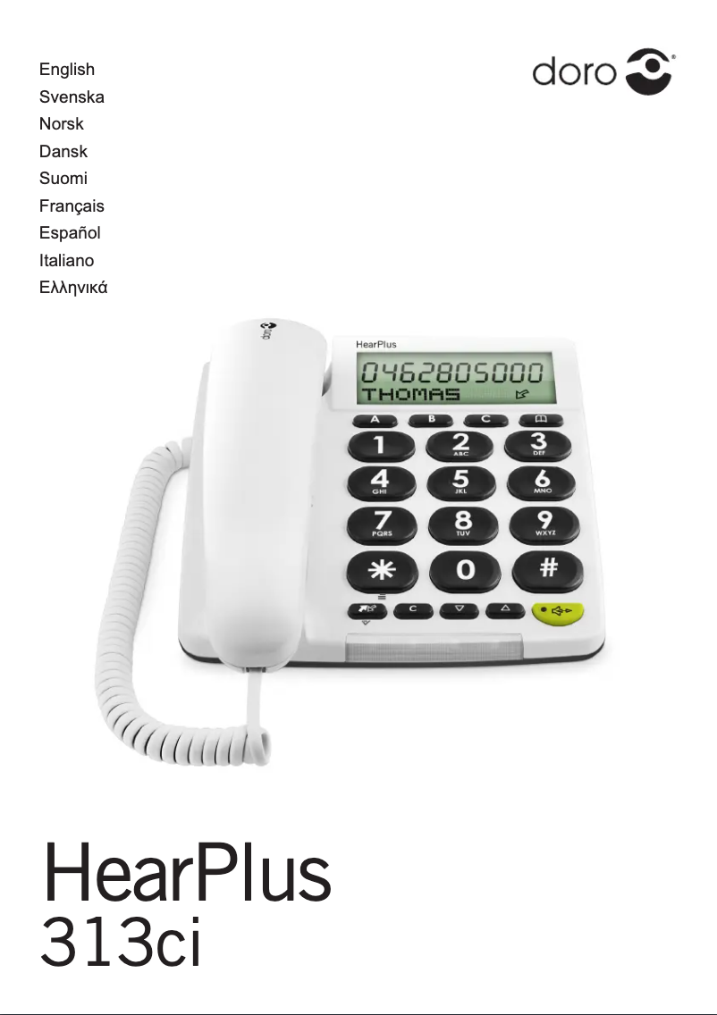 Page 1 of the manual User Manual Doro HearPlus 313ci