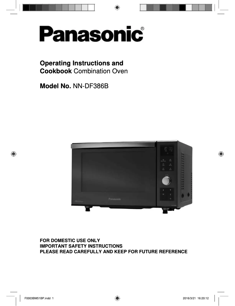 Page 1 of the manual User Manual Panasonic NN-DF386B