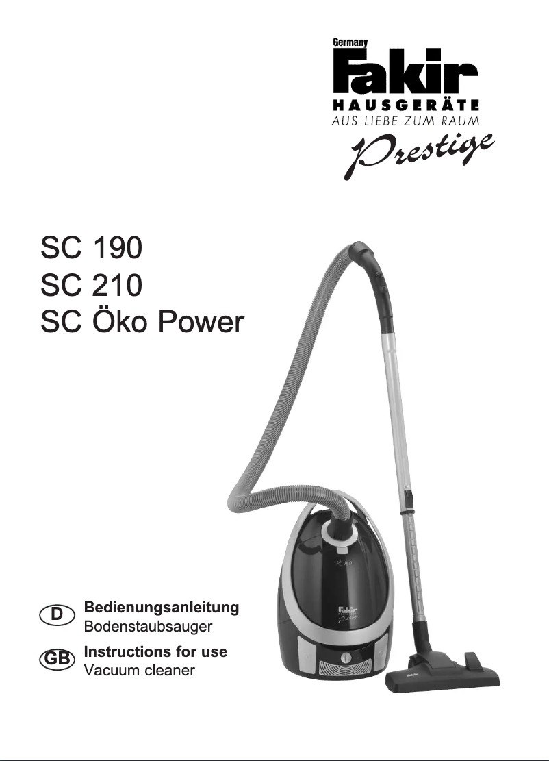 First page image of the manual for SC 210