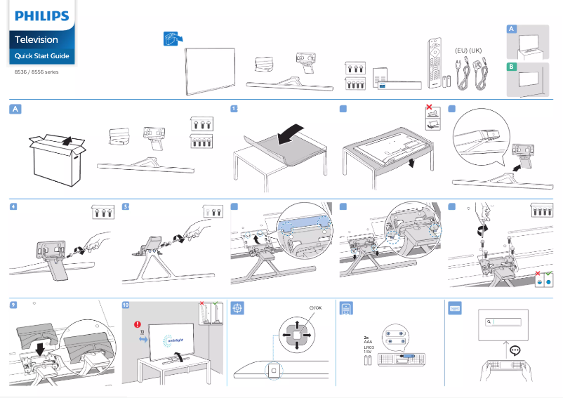 Page 1 of the manual Quick Start Guide Philips 43PUS8536