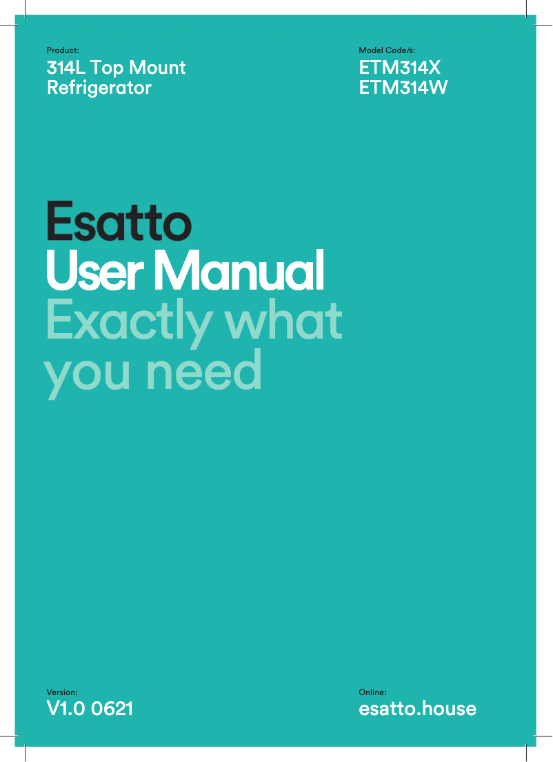 First page image of the manual for ETM314X