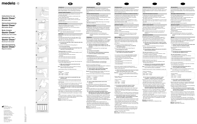 First page image of the manual for Quick Clean Microwave Bag