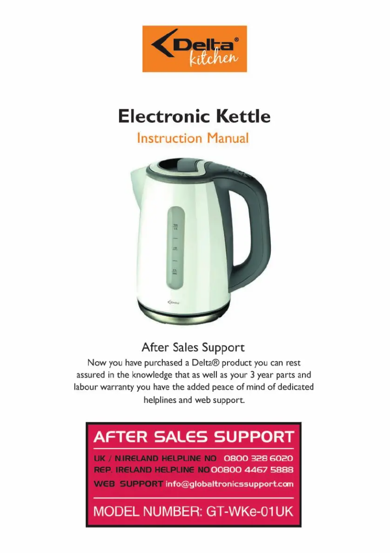 Page 1 of the manual User Manual Delta GT-WKe-01UK