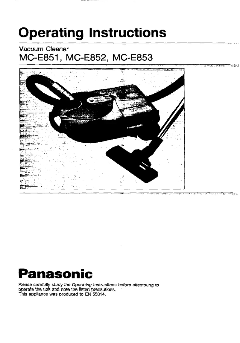 Page 1 of the manual User Manual Panasonic MC-E853