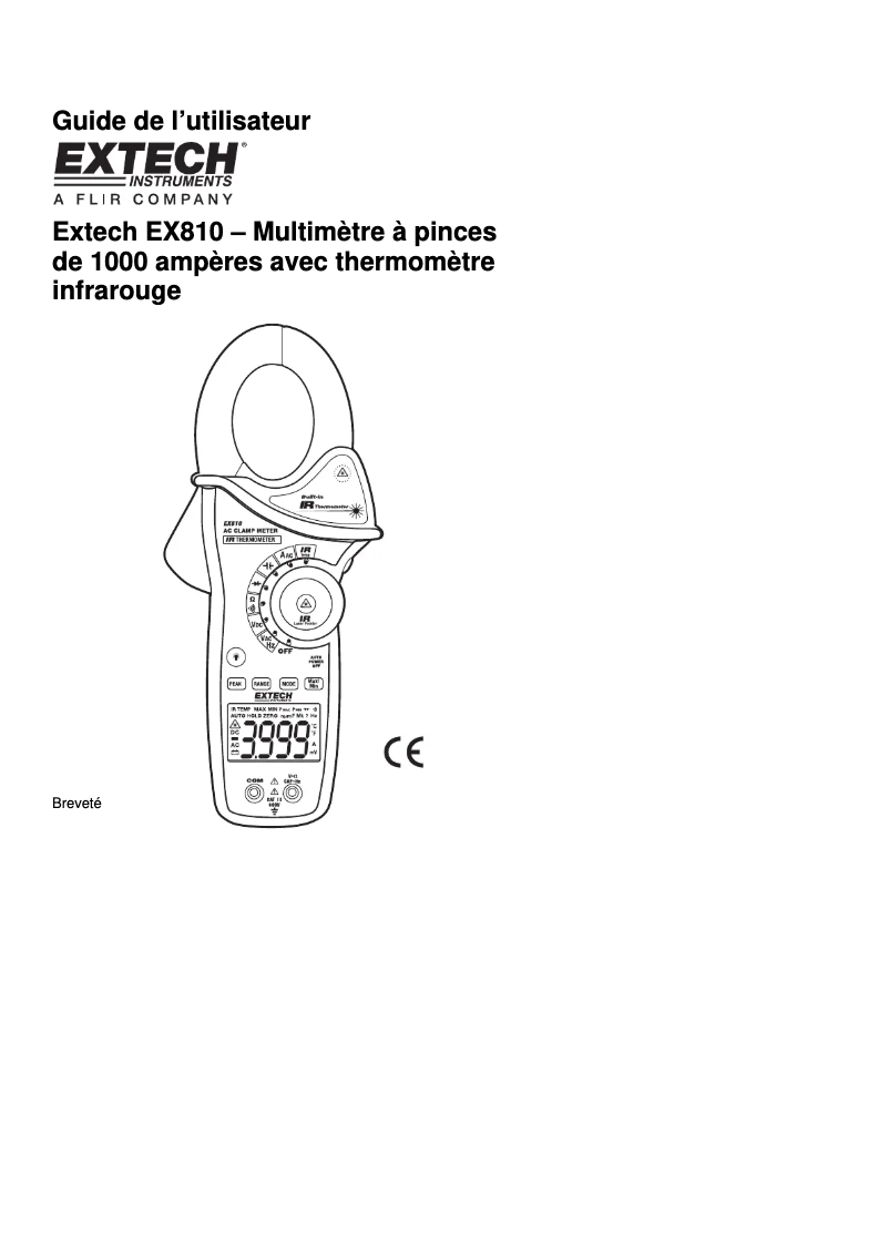 Page 1 of the manual User Manual Extech EX810