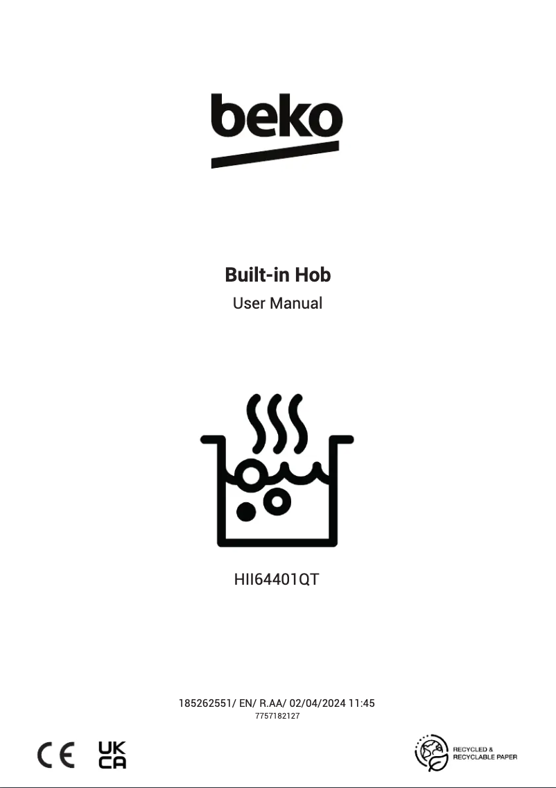 First page image of the manual for HII64401QT
