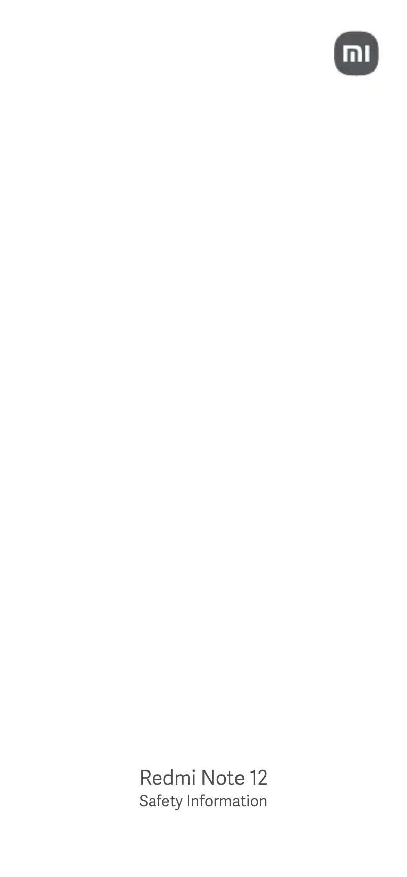 Page 1 of the manual User Manual Xiaomi Redmi Note 12