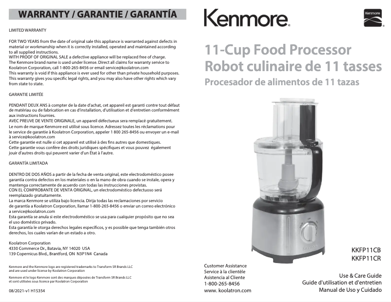 First page image of the manual for KKFP11CRed