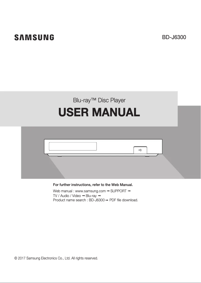 Page 1 of the manual User Manual Samsung BD-J6300
