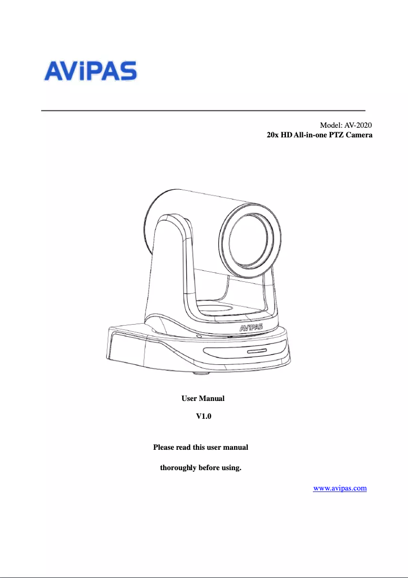 Page 1 of the manual User Manual AViPAS AV-2020