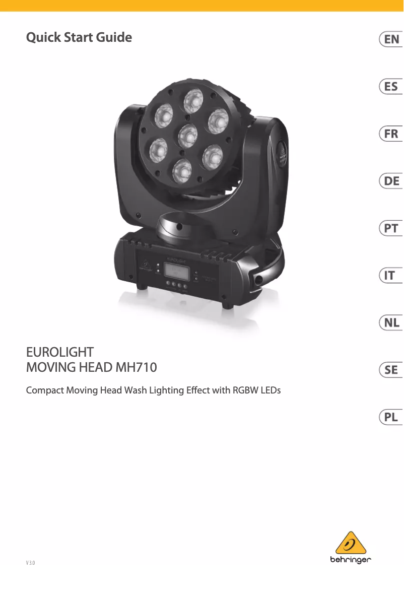 First page image of the manual for Eurolight Moving Head MH710