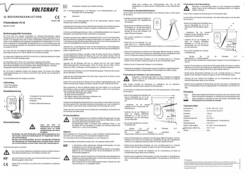 Page 1 of the manual User Manual Voltcraft VC-34