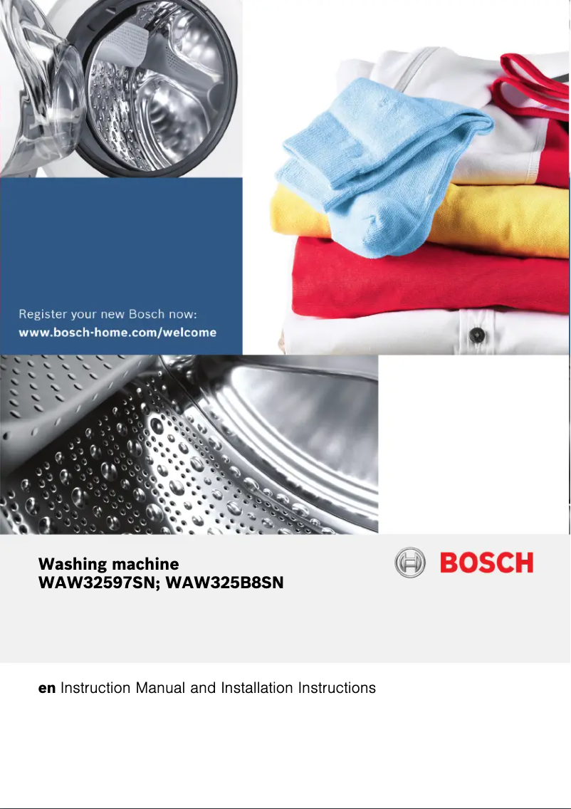 Page 1 of the manual User Manual Bosch WAW32597SN