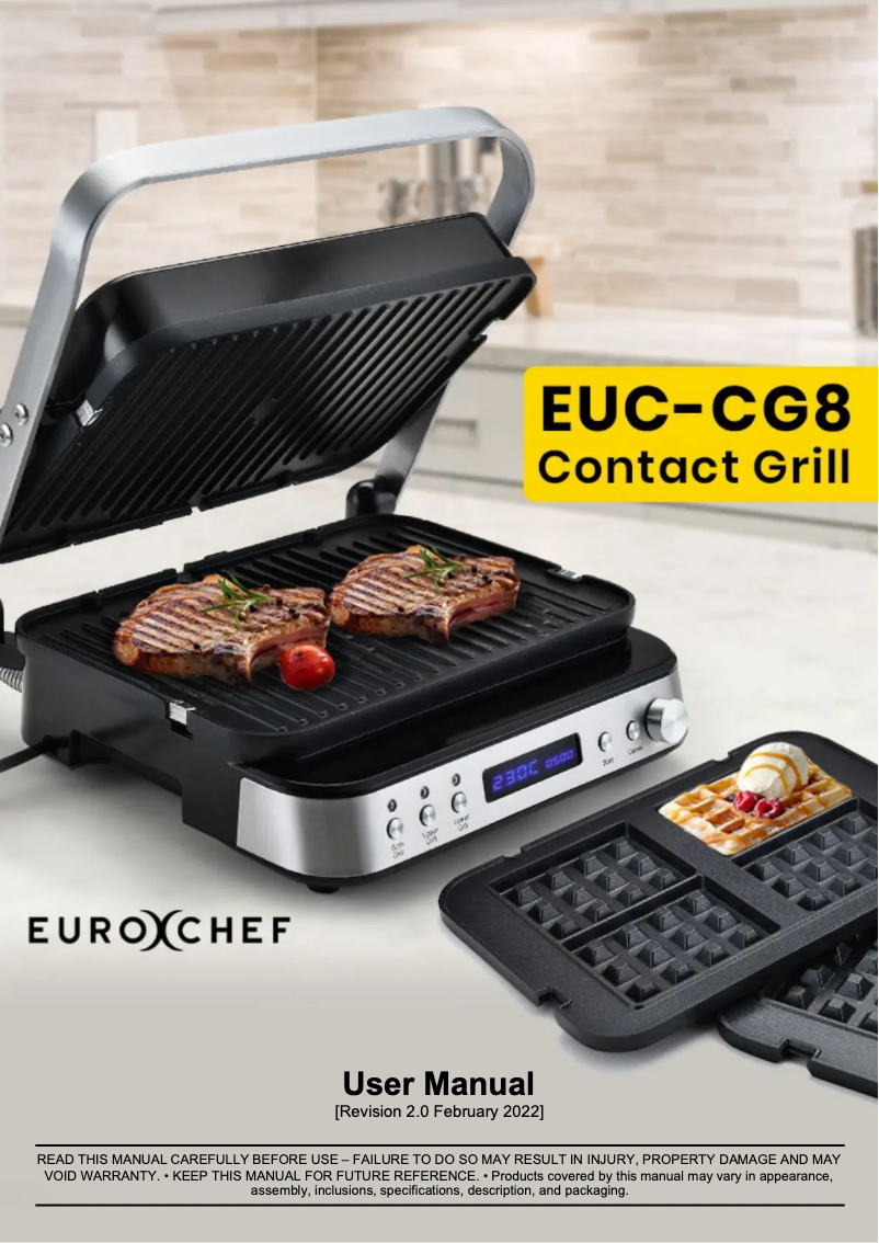 Page 1 de la notice Manuel utilisateur Eurochef EUC-CG8