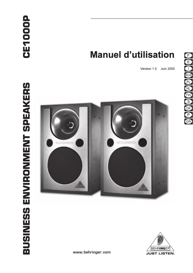First page image of the manual for CE1000P