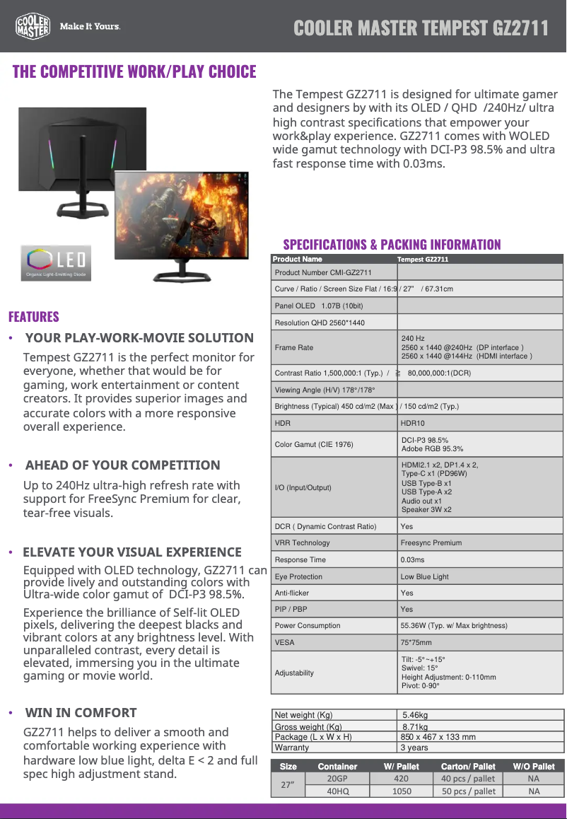 First page image of the manual for GZ2711