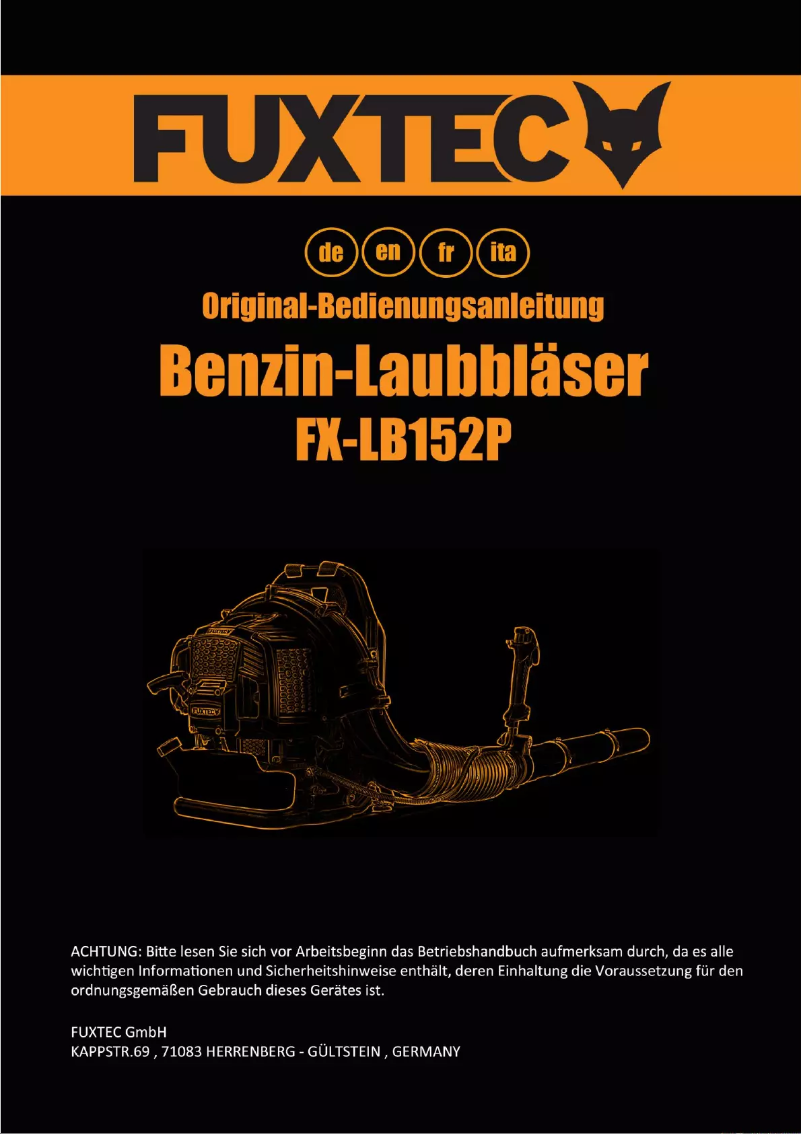 First page image of the manual for FX-LB152P