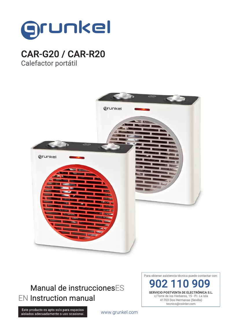 Page 1 of the manual User Manual Grunkel CAR-G20