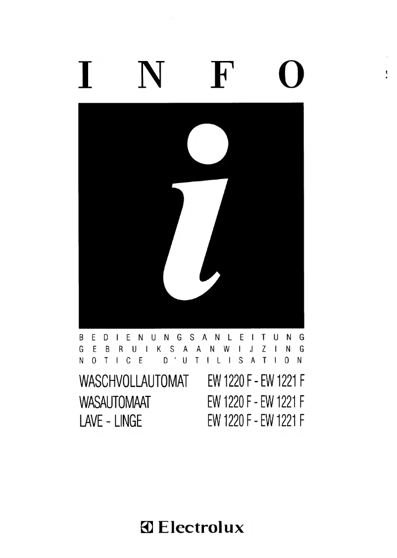 Page 1 of the manual User Manual Electrolux EW 1220 n