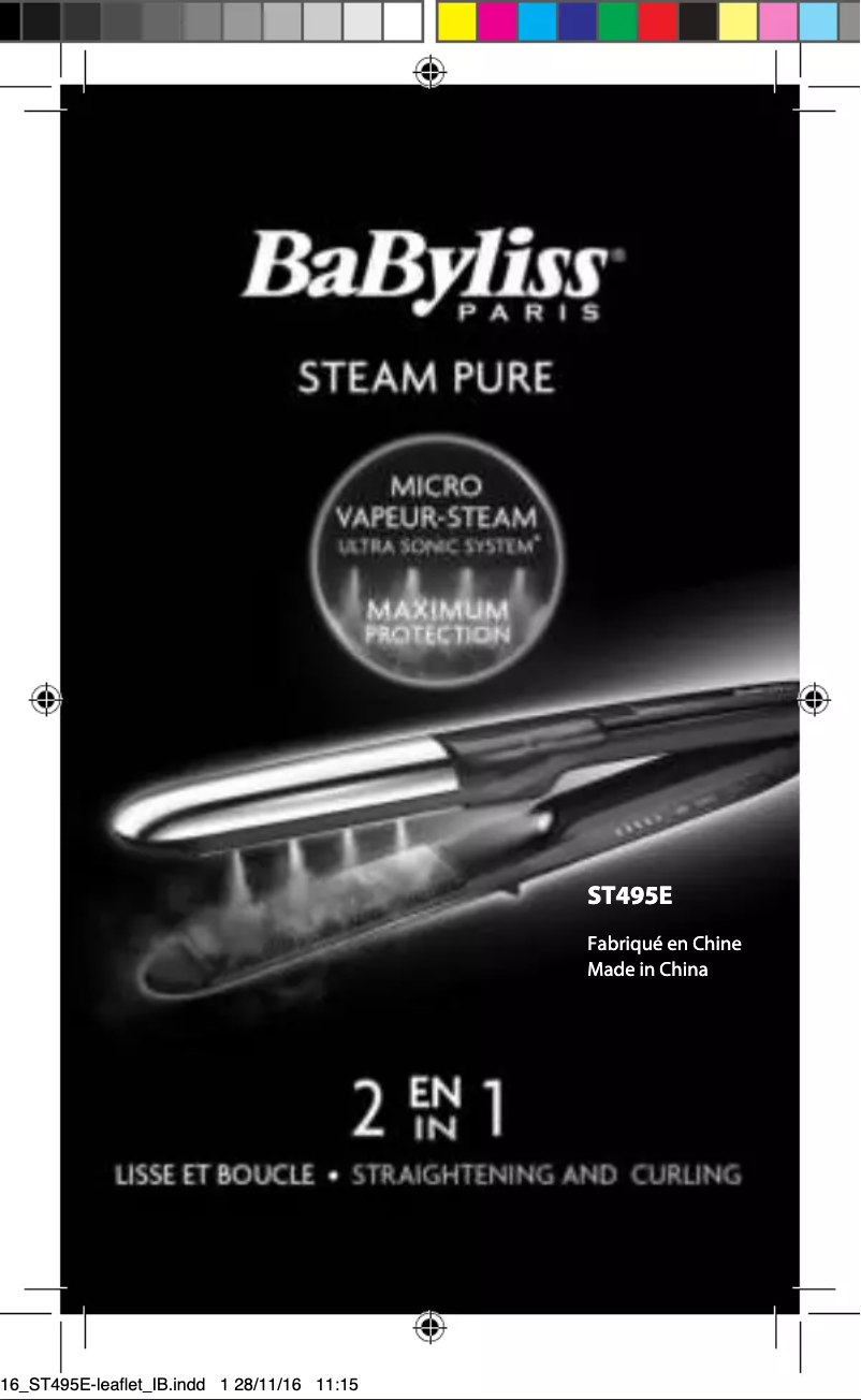 Page 1 of the manual User Manual BaByliss Steam Pure ST495E