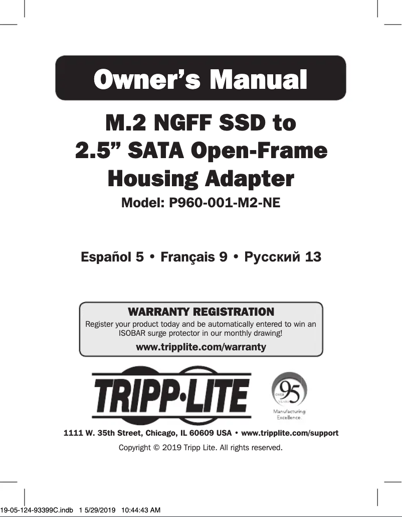 Page 1 of the manual User Manual Tripp Lite P960-001-M2-NE