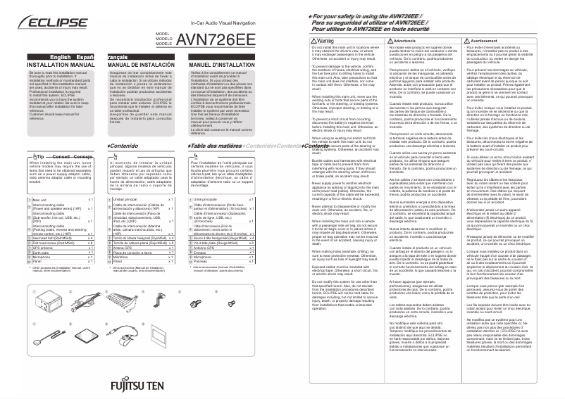 First page image of the manual for AVN726EE