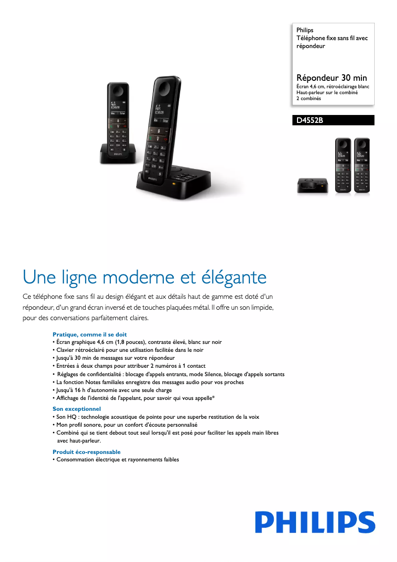 First page image of the manual for D4552B