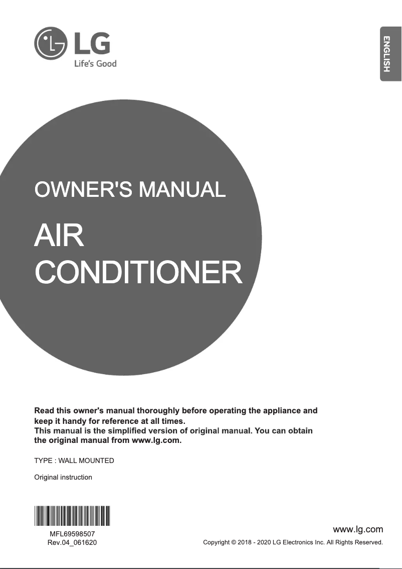 Page 1 of the manual User Manual LG NHXM70S2A2