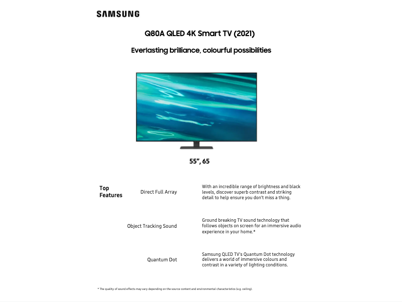 First page image of the manual for QA65Q80AAW