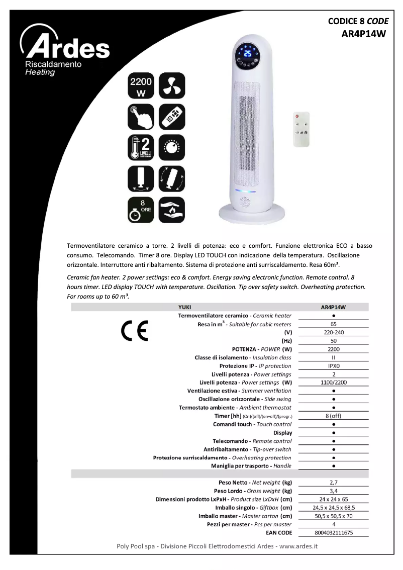 Image de la première page du manuel de l'appareil AR4P14W