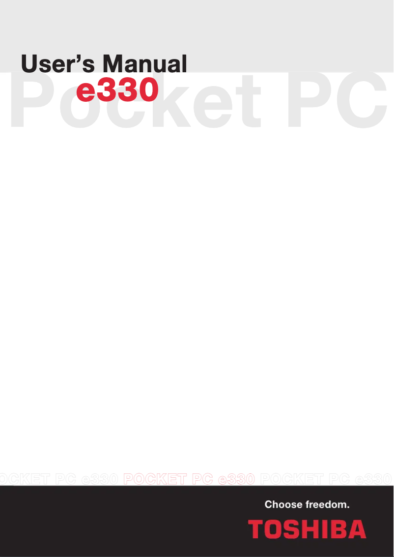 Page 1 of the manual User Manual Toshiba E335