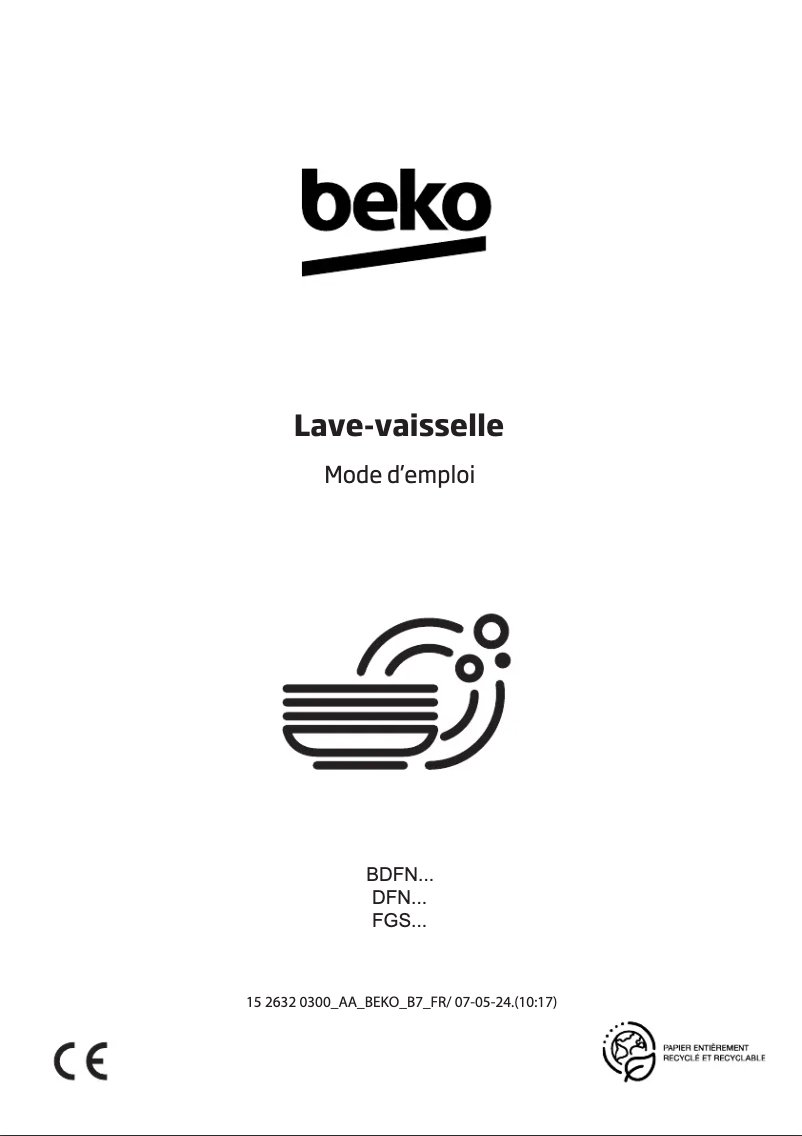 Page 1 of the manual User Manual Beko BDFN26450A