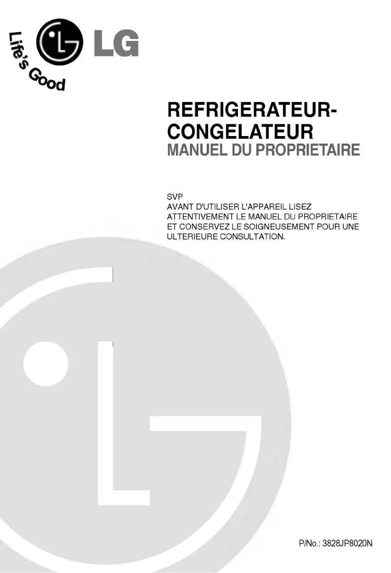 First page image of the manual for GR-S392QLC