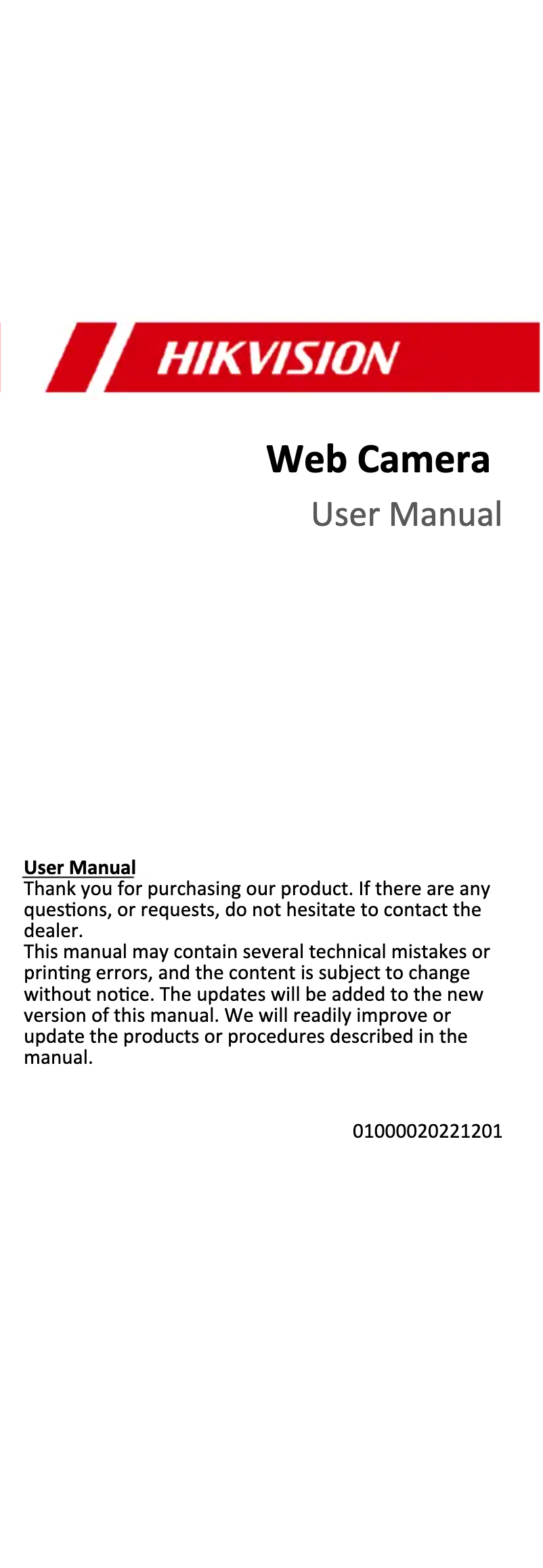 First page image of the manual for DS-U02P