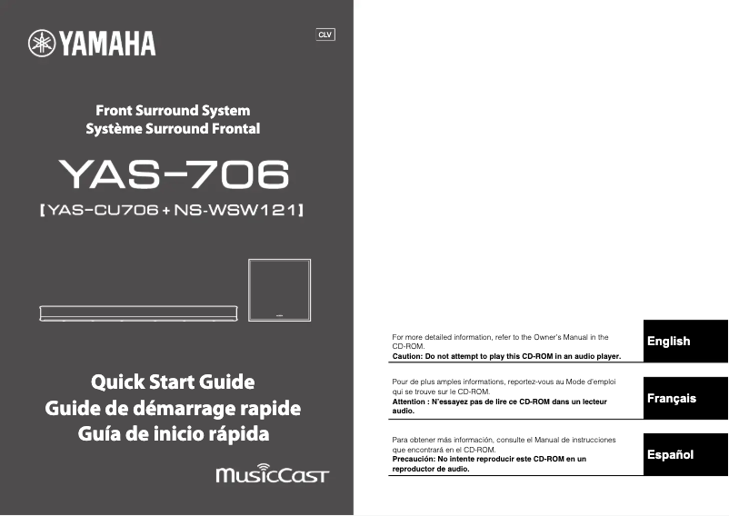 Page 1 of the manual User Manual Yamaha YAS-706