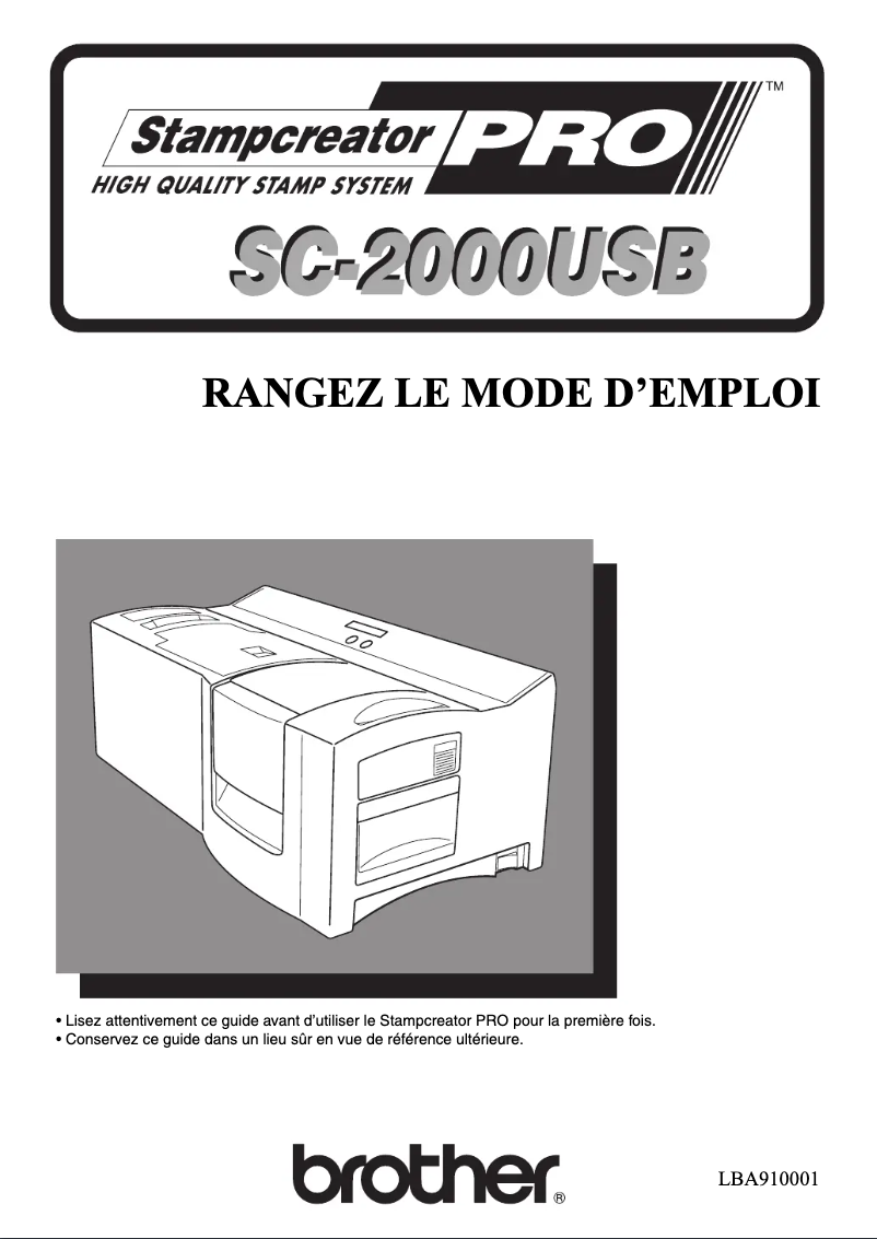 Page 1 of the manual User Manual Brother SC-2000USB
