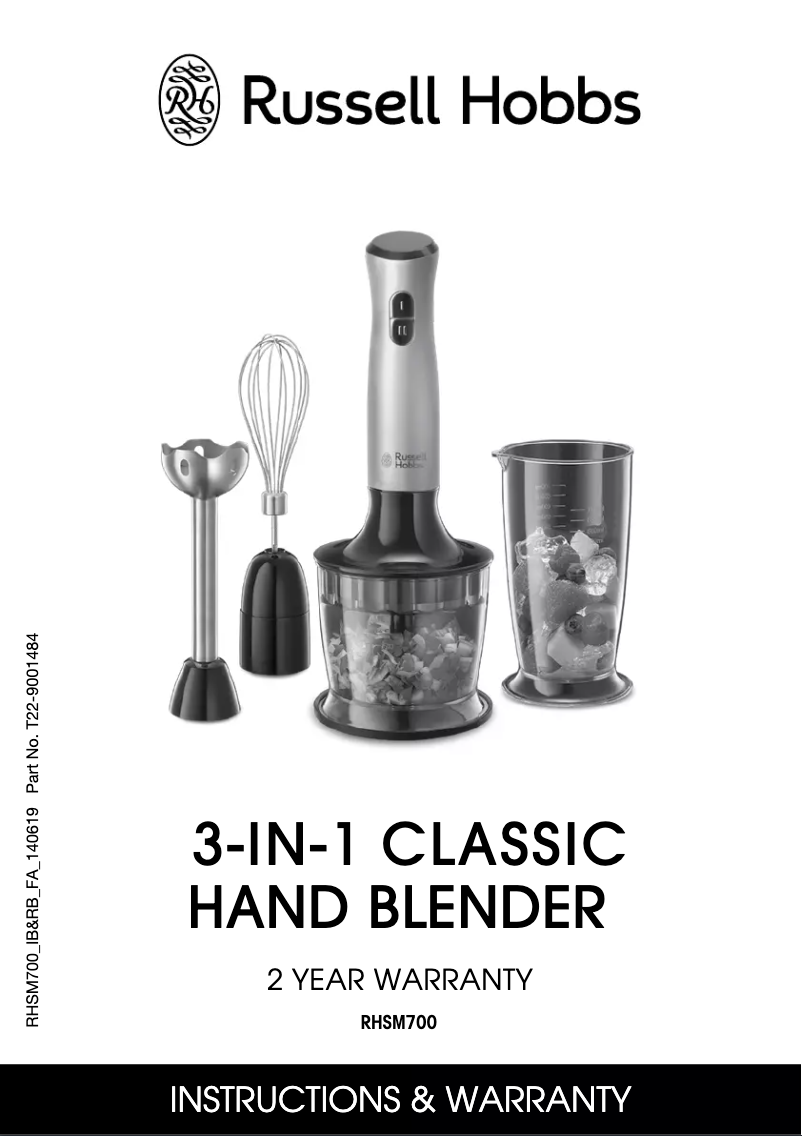 First page image of the manual for 3-in-1 Classic RHSM700