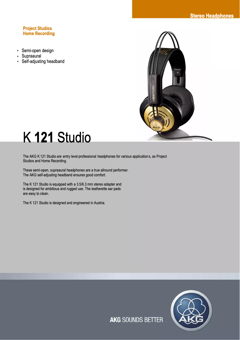 First page image of the manual for K121 Studio