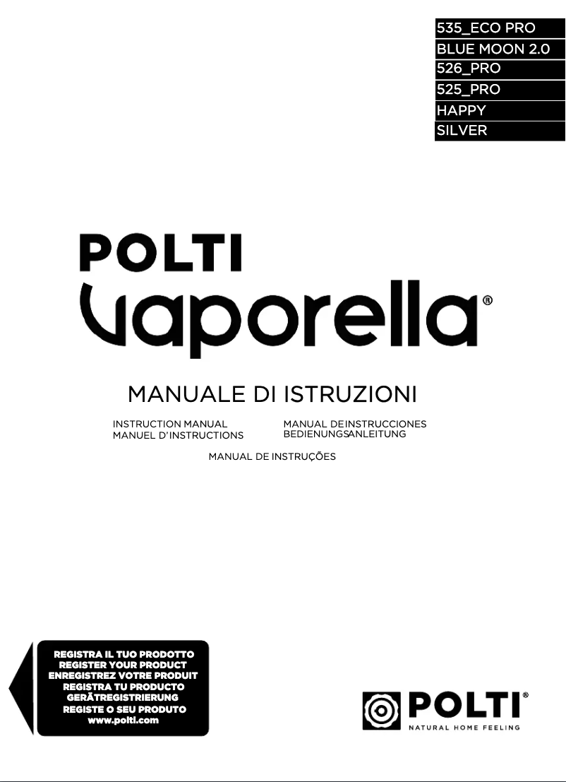 First page image of the manual for Vaporella 525 Pro