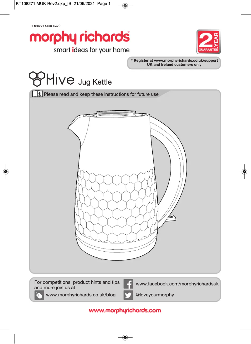 Image de la première page du manuel de l'appareil Hive 108272