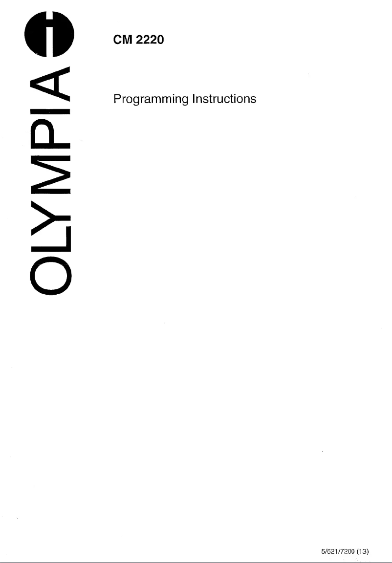 Page 1 of the manual User Manual Olympia CM 2220