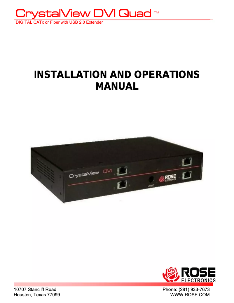 First page image of the manual for CRK-2DTXPD2D/AUD/R