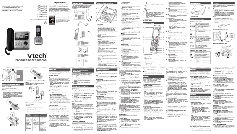 Page 1 of the manual Technical Sheet Vtech CS6649-2